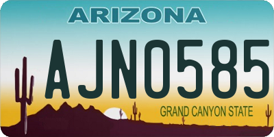 AZ license plate AJN0585