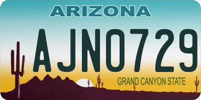 AZ license plate AJN0729