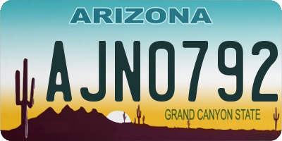 AZ license plate AJN0792