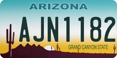 AZ license plate AJN1182