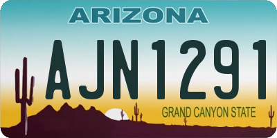 AZ license plate AJN1291