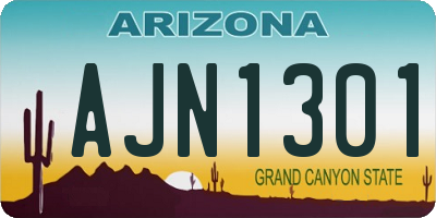 AZ license plate AJN1301