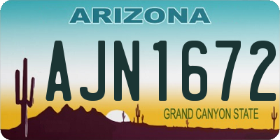 AZ license plate AJN1672