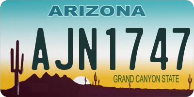 AZ license plate AJN1747
