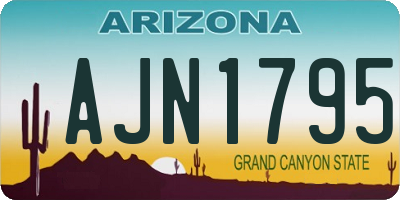 AZ license plate AJN1795