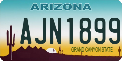 AZ license plate AJN1899