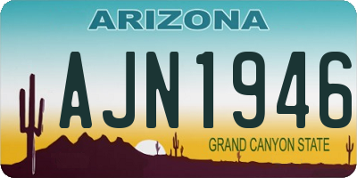 AZ license plate AJN1946