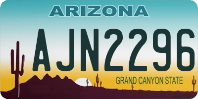 AZ license plate AJN2296