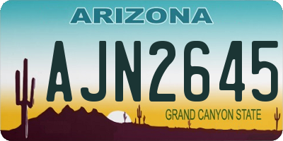 AZ license plate AJN2645