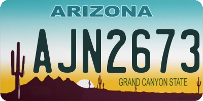 AZ license plate AJN2673