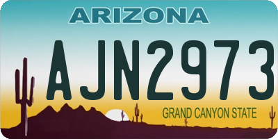 AZ license plate AJN2973