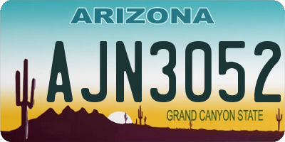 AZ license plate AJN3052
