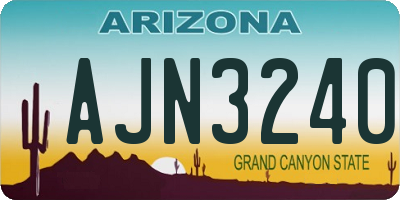 AZ license plate AJN3240