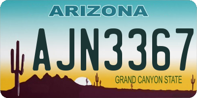 AZ license plate AJN3367