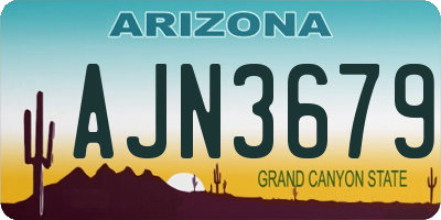 AZ license plate AJN3679