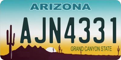 AZ license plate AJN4331