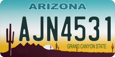 AZ license plate AJN4531