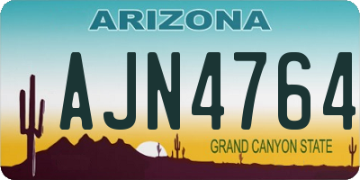 AZ license plate AJN4764