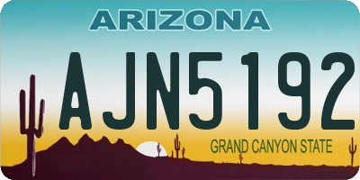 AZ license plate AJN5192