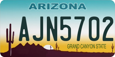 AZ license plate AJN5702