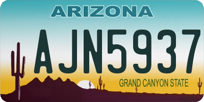 AZ license plate AJN5937