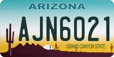 AZ license plate AJN6021
