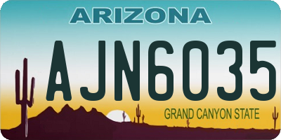 AZ license plate AJN6035