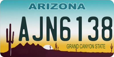 AZ license plate AJN6138