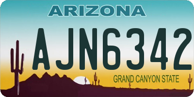 AZ license plate AJN6342