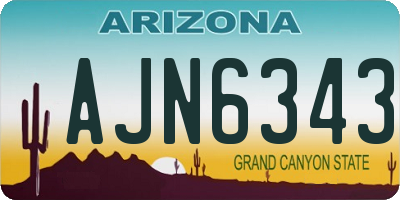 AZ license plate AJN6343