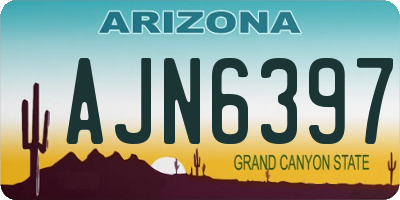 AZ license plate AJN6397