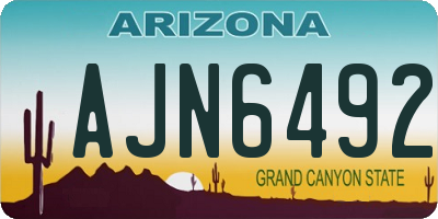AZ license plate AJN6492