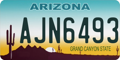 AZ license plate AJN6493