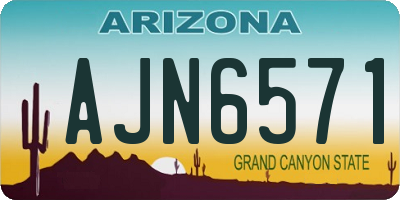 AZ license plate AJN6571