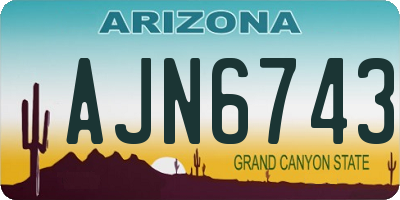 AZ license plate AJN6743