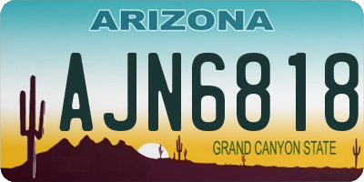 AZ license plate AJN6818