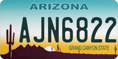 AZ license plate AJN6822