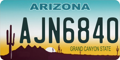 AZ license plate AJN6840