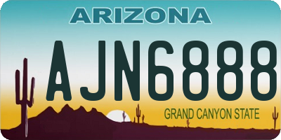 AZ license plate AJN6888