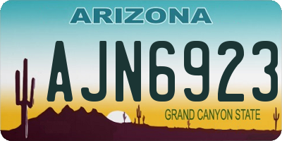 AZ license plate AJN6923