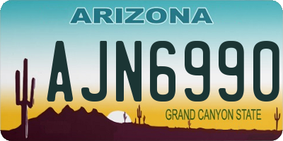 AZ license plate AJN6990