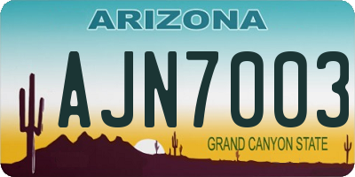 AZ license plate AJN7003