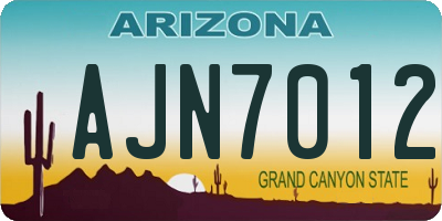 AZ license plate AJN7012