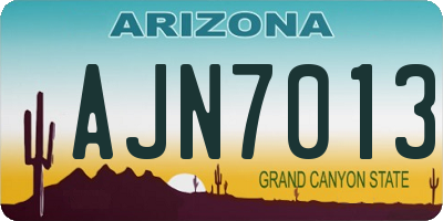 AZ license plate AJN7013