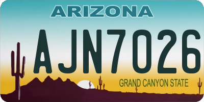 AZ license plate AJN7026