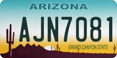 AZ license plate AJN7081