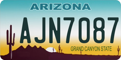 AZ license plate AJN7087