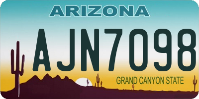 AZ license plate AJN7098