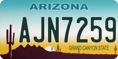 AZ license plate AJN7259