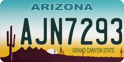 AZ license plate AJN7293